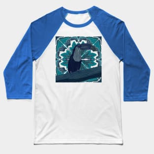Blue Modern Abstract Toucan Bird Baseball T-Shirt